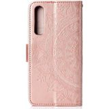 For Xiaomi Mi 9 SE Totem Flower Embossed Horizontal Flip TPU + PU Leather Case with Holder & Card Slots & Wallet(Rose Gold)