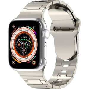 Voor Apple Watch 38 mm vierkante gesp Armor Style siliconen horlogeband (plateren zilver)