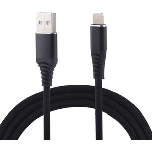 1m Cloth Braided Cord USB A to 8 Pin Data Sync Charge Cable  For iPhone XR / iPhone XS MAX / iPhone X & XS / iPhone 8 & 8 Plus / iPhone 7 & 7 Plus / iPhone 6 & 6s & 6 Plus & 6s Plus / iPad (Black)
