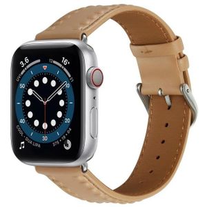 Echt lederen horlogeband met reliëf voor Apple Watch 3 38 mm