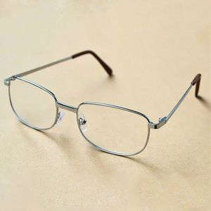 Full Metal Frame Resin Lenses Presbyopic Glasses Reading Glasses +4.00D(Silver)