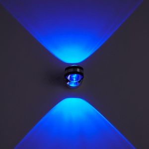 LED Up And Down Light Wall Light Double-Sided Crystal Aluminum Lights Upper Outlet  Power:6W(Blue Light)
