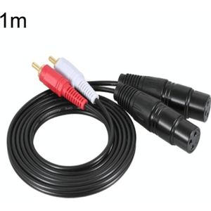 2RCA naar 2XLR-luidspreker Canon-kabel Audiobalanskabel  maat: 1m (Dual Lotus naar Dual Female)