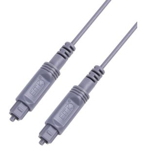 1m EMK OD2.2mm Digital Audio Optical Fiber Cable Plastic Speaker Balance Cable(Silver Grey)