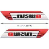 1 paar autoletters NISMO gepersonaliseerde decoratieve stickers van aluminiumlegering  afmetingen: 11 5 x 2 5 x 0 5 cm