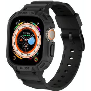 Voor Apple Watch Ultra 49mm JUNSUNMAY Geïntegreerde TPU Case Verstelbare elastische horlogeband