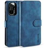For Xiaomi Redmi K40 DG.MING Retro Oil Side Horizontal Flip Leather Case with Holder & Card Slots & Wallet(Blue)