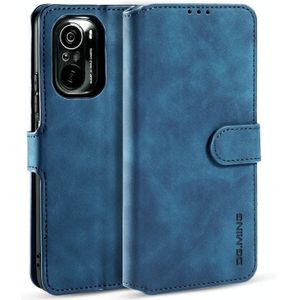For Xiaomi Redmi K40 DG.MING Retro Oil Side Horizontal Flip Leather Case with Holder & Card Slots & Wallet(Blue)