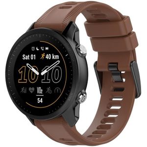 For Garmin Fenix 5 Plus 22mm Solid Color Silicone Watch Band(Coffee Color)