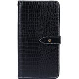 For Motorola Moto E (2020) idewei Crocodile Texture Horizontal Flip Leather Case with Holder & Card Slots & Wallet(Black)
