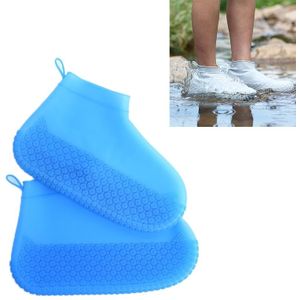 Siliconen Antislip Verdikte slijtvaste waterdichte schoenlaarzenhoes  maat:S(Sapphire Blue)