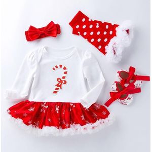 Vierdelige Baby Snowflake jurk met lange mouwen (kleur: Candy Size:66)