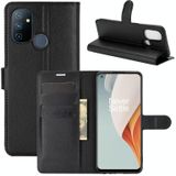 For OnePlus Nord N100 Litchi Texture Horizontal Flip Protective Case with Holder & Card Slots & Wallet(Black)