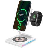 KTM8 15W 3 in 1 Portable Folding Magnetic Wireless Charger (White)