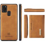For Samsung Galaxy A21s DG.MING M2 Series 3-Fold Multi Card Bag + Magnetic Back Cover Shockproof Case with Wallet & Holder Function(Brown)