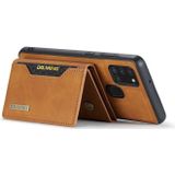 For Samsung Galaxy A21s DG.MING M2 Series 3-Fold Multi Card Bag + Magnetic Back Cover Shockproof Case with Wallet & Holder Function(Brown)