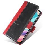 For Samsung Galaxy S8 Retro Texture Contrast Color Side Buckle Horizontal Flip Leather Case with Holder & Card Slots & Wallet(Red)