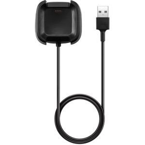 Replacement USB Charger Charging Cable Dock Adapter for Fitbit Versa Smartwatch  Cable Length: 1m(Black)