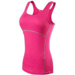 Tight Training Exercise Fitness Yoga Quick Dry Vest (Color:Rose Red Size:M)