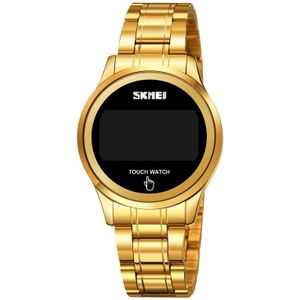 SKMEI 1737 Round Dial LED Digital Display Touch Luminous Electronic Watch(Gold)