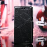 For OnePlus 6 Geometric Stitching Horizontal Flip TPU + PU Leather Case with Holder & Card Slots & Wallet(Black)