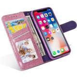 Glitter poeder vlinder lederen telefoonhoesje voor iPhone X