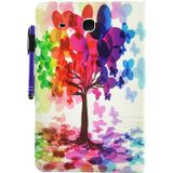 For Galaxy Tab E 9.6 / T560 Butterfly Tree Pattern Horizontal Flip Leather Case with Holder & Wallet & Card Slots & Sleep / Wake-up Function & Pen Slot
