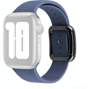 Zwart gesp siliconen horlogeband voor Apple Watch Series 7 45 mm / 6 & SE & 5 & 4 44mm / 3 & 2 & 1 42mm
