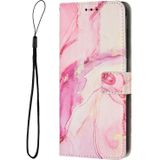 Voor Xiaomi Redmi Note 11E/Redmi 10 5G 2022/Poco M4 5G/Redmi 10 Prime + 5G India Geschilderd Marmer Patroon Lederen Telefoon Case (Rose Goud)