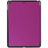 For iPad 9.7 (2018) & iPad 9.7 (2017) Custer Texture Horizontal Flip Leather Case with Three-folding Holder & Sleep / Wake-up Function(Purple)