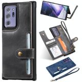 Shockproof Horizontal Flip Protective Case with Holder & Card Slots & Wallet & Photo Frame & Short Lanyard For Samsung Galaxy Note20 Ultra(Grey)