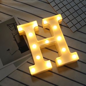 Alphabet H English Letter Shape Decorative Light  Dry Battery Powered Warm White Standing Hanging LED Holiday Light