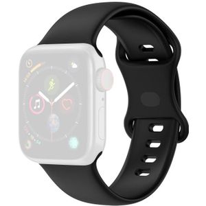Silicone Replacement Watchbands  Size: Small Code For Apple Watch Series 7 & 6 & SE & 5 & 4 44mm  / 3 & 2 & 1 42mm(Black)