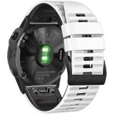 Voor Garmin Fenix 7/7X/6/6X/5/5X 22 mm tweekleurige siliconen horlogeband (wit zwart)