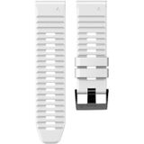 Voor Garmin Fenix 7/7X/6/6X/5/5X 22 mm tweekleurige siliconen horlogeband (wit zwart)