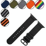 Canvas horlogeband met zwarte gesp voor Apple Watch Ultra 49 mm / serie 8 & 7 45 mm / SE 2 & 6 & SE & 5 & 4 44 mm / 3 & 2 & 1 42 mm