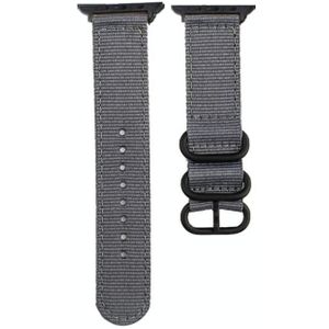 Canvas horlogeband met zwarte gesp voor Apple Watch Ultra 49 mm / serie 8 & 7 45 mm / SE 2 & 6 & SE & 5 & 4 44 mm / 3 & 2 & 1 42 mm
