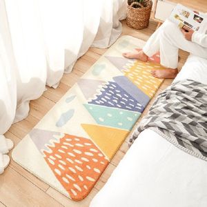 Cartoon Home Sofa Strip Rug Bedroom Bedside Lamb Cashmere Non-slip Mat  Size:60×180 cm(Bingo Journey)