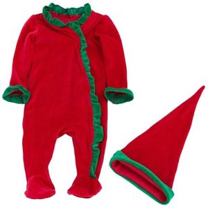 Babykleding met lange mouwen uit één stuk (kleur:rode maat:59)