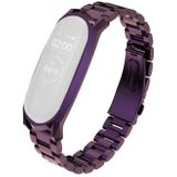 For Xiaomi Mi Band 6 / 5 / 4 / 3 Mijobs Three Beads Metal GT Stainless Steel Replacement Watchband(Purple)
