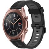 Voor Samsung Galaxy Watch3 41 mm 20 mm verticaal patroon tweekleurige siliconen horlogeband (zwart+grijs)