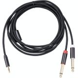 3683 3.5mm Male to Dual 6.35mm Male Audio Cable  Cable Length:2m(Black)