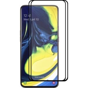 2 PCS ENKAY Hat-prince Full Glue 0.26mm 9H 2.5D Tempered Glass Film for Galaxy A80