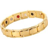 Men Detachable Titanium Steel Magnetic Therapy Bracelet Jewelry (Gold)