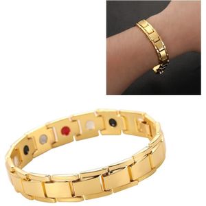 Men Detachable Titanium Steel Magnetic Therapy Bracelet Jewelry (Gold)