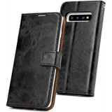 For Samsung Galaxy S10 Crazy Horse Texture Detachable Magnetic Back Cover Horizontal Flip Leather Case with Holder & Card Slots & Photo Frame & Wallet(Black)