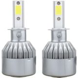 2 PCS  H3 18W 1800 LM 6000K IP68 Canbus Constant Current Car LED Headlight with 2 COB Lamps  DC 9-36V(White Light)