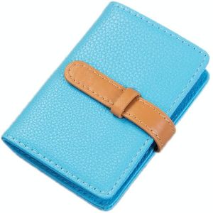 2 PCS PU Leather Credit Card Bag Portable Business Card Case(Blue)