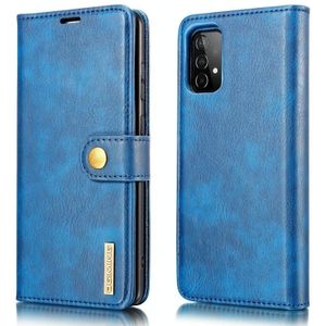 For Samsung Galaxy A52 5G DG.MING Crazy Horse Texture Flip Detachable Magnetic Leather Case with Holder & Card Slots & Wallet(Blue)