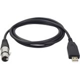 US18 USB to XLR Female Microphone Recording Cable  Cable Length:2m(Black)